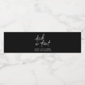 Trick oder Treat Halloween-Party bevorzugen Schwar Wasserflaschenetikett (Einzelnes Label)