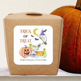 Trick oder Treat Halloween-Party Bevorzugung Quadratischer Aufkleber