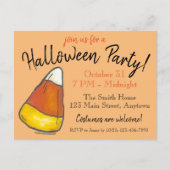 Trick oder Treat Halloween-Party Candy Corn Candie Einladungspostkarte (Vorderseite)