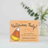 Trick oder Treat Halloween-Party Candy Corn Candie Einladungspostkarte (Stehend Vorderseite)