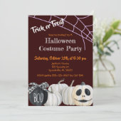 Trick oder Treat Halloween Party Einladung (Stehend Vorderseite)