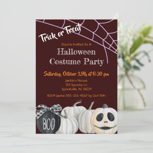 Trick oder Treat Halloween Party Einladung (Stehend Vorderseite)