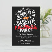 Trick oder Treat Halloween-Party Einladung (Stehend Vorderseite)