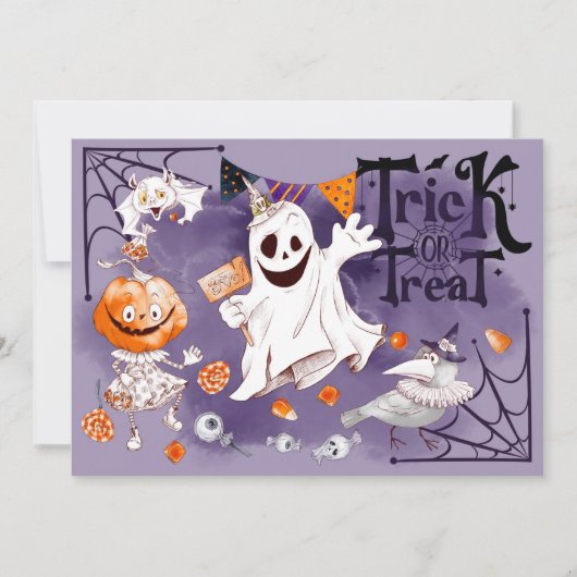 Trick oder Treat! Halloween-Party Einladung (Vorderseite)