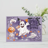 Trick oder Treat! Halloween-Party Einladung (Stehend Vorderseite)