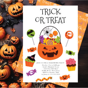Trick oder Treat Halloween-Party Einladung