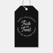 Trick oder Treat Halloween-Party Gefälligkeitsmark Geschenkanhänger (Rückseite)