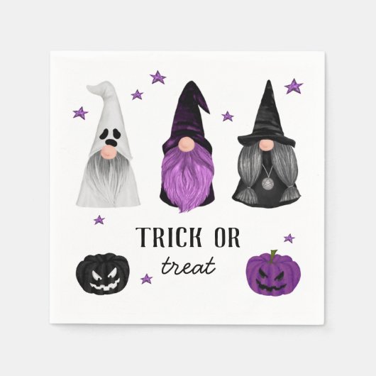 Trick oder Treat Halloween-Party | Niedlich Spooky Serviette (Vorderseite)