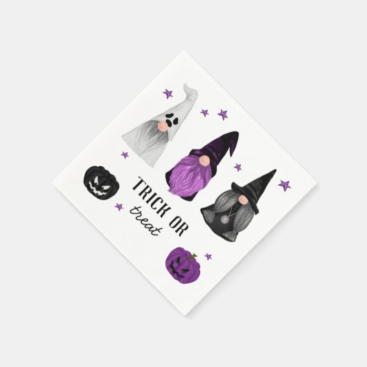 Trick oder Treat Halloween-Party | Niedlich Spooky Serviette (Ecke)
