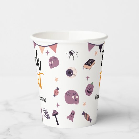 Trick oder Treat Halloween-Party Pappbecher (Links)