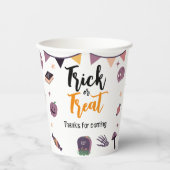 Trick oder Treat Halloween-Party Pappbecher (Vorderseite)