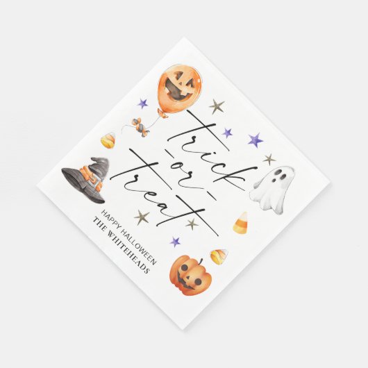 Trick oder Treat Halloween-Party Serviette (Ecke)