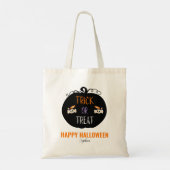 Trick oder Treat Halloween personalizable Tragetasche (Rückseite)