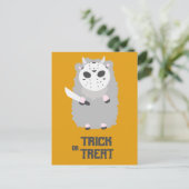 Trick oder Treat Halloween Postkarte (Stehend Vorderseite)
