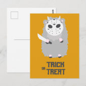 Trick oder Treat Halloween Postkarte (Vorne/Hinten)