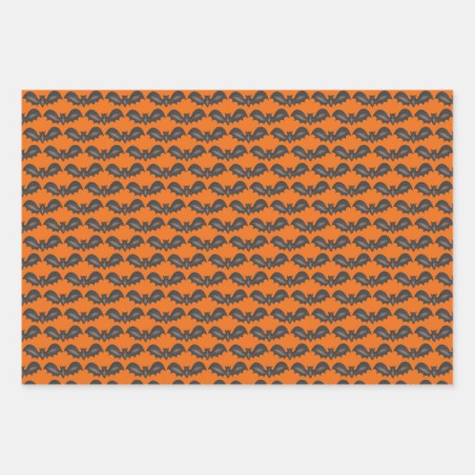 Trick oder Treat Halloween Print Pumpkin Bat Hexe Geschenkpapier Set (Vorderseite 2)