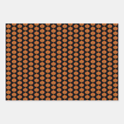 Trick oder Treat Halloween Print Pumpkin Bat Hexe Geschenkpapier Set (Vorderseite)