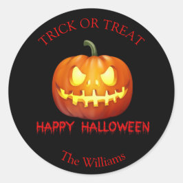Trick oder Treat Halloween Pumpkin Beängstigend Ni Runder Aufkleber