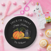 Trick oder Treat Halloween Pumpkin Cat Niedlich Pappteller (Party)