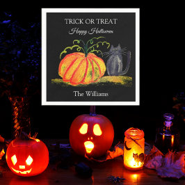Trick oder Treat Halloween Pumpkin Cat Niedlich Serviette