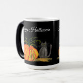 Trick oder Treat Halloween Pumpkin Cat Niedlich Verwandlungstasse (Vorderseite Links)