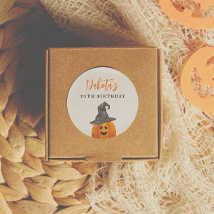 Trick oder Treat Halloween Pumpkin Geburtstagsguns Runder Aufkleber