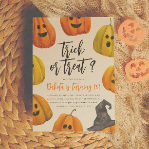 Trick oder Treat Halloween Pumpkin Geburtstagspart Einladung