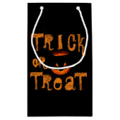 Trick oder Treat Halloween Pumpkin Kleine Geschenktüte (Rückseite)