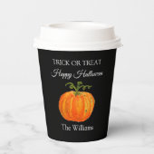 Trick oder Treat Halloween Pumpkin Niedlich Pappbecher (Rückseite)