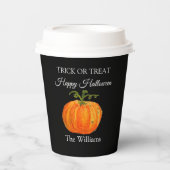 Trick oder Treat Halloween Pumpkin Niedlich Pappbecher (Vorderseite)