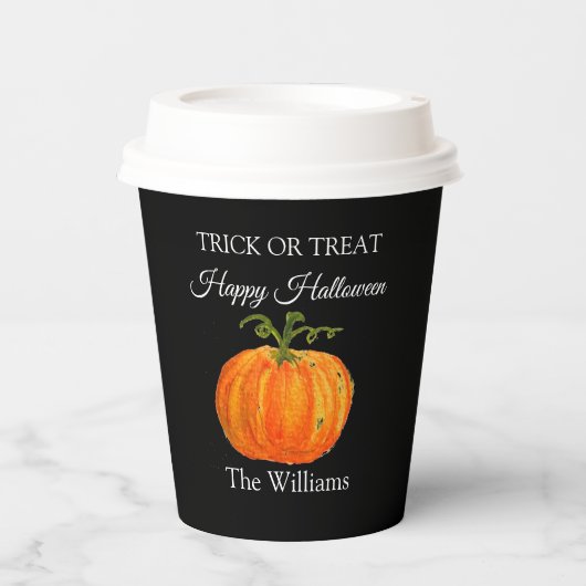 Trick oder Treat Halloween Pumpkin Niedlich Pappbecher (Vorderseite)