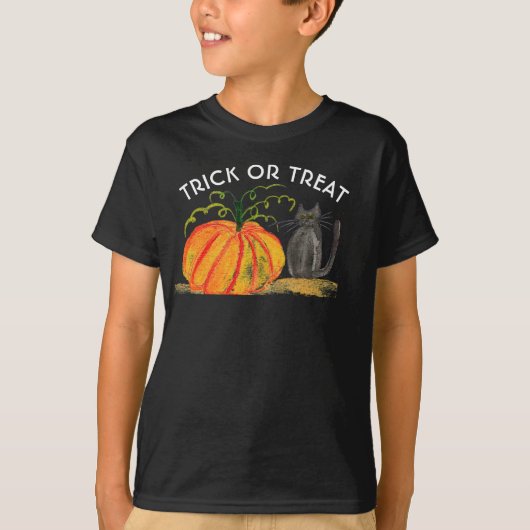Trick oder Treat Halloween Pumpkin Niedliche Wasse T-Shirt (Vorderseite)