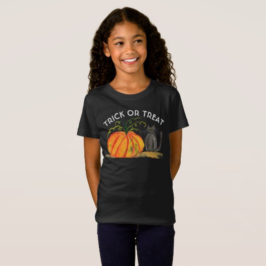 Trick oder Treat Halloween Pumpkin Niedliche Wasse T-Shirt (Vorne ganz)