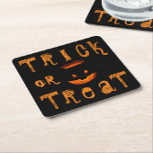 Trick oder Treat Halloween Pumpkin Rechteckiger Pappuntersetzer (angewinkelt)