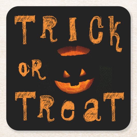Trick oder Treat Halloween Pumpkin Rechteckiger Pappuntersetzer (Vorderseite)