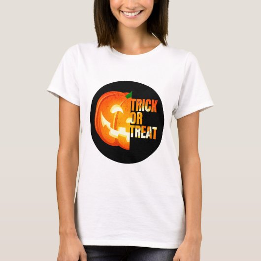 Trick oder Treat Halloween Pumpkin T-Shirt (Vorderseite)