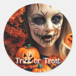Trick oder Treat Halloween Runder Aufkleber