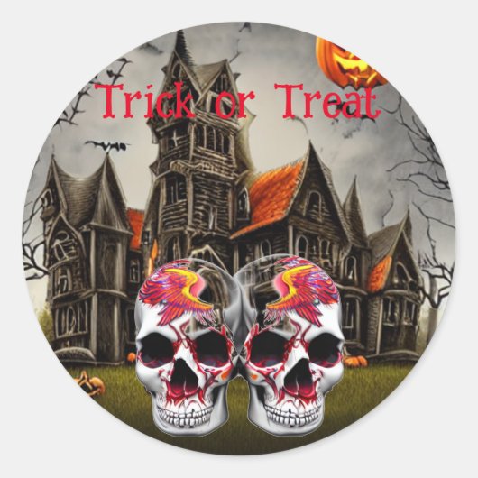 Trick oder Treat Halloween Runder Aufkleber (Vorderseite)