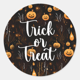 Trick oder Treat Halloween Runder Aufkleber