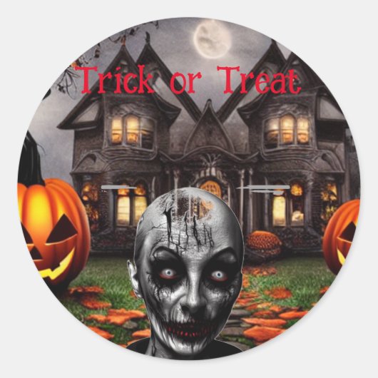 Trick oder Treat Halloween Runder Aufkleber (Vorderseite)