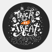 Trick oder Treat Halloween Runder Aufkleber (Vorderseite)