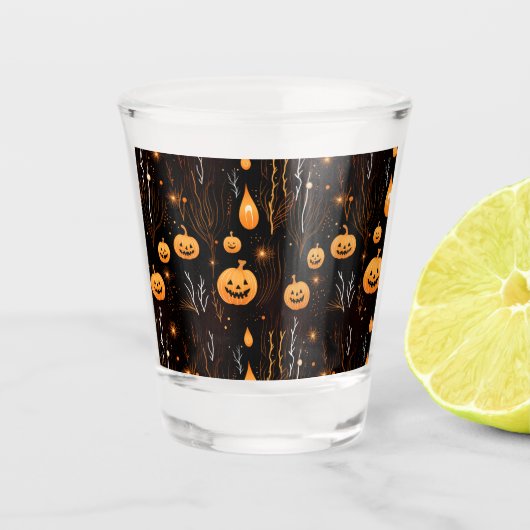 Trick oder Treat Halloween Schnapsglas (Vorderseite)