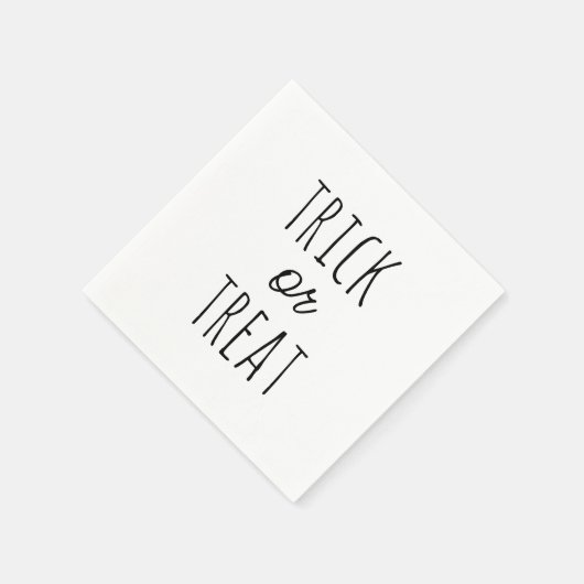 Trick oder Treat Halloween | Schwarz-Weiß-Spooky Serviette (Ecke)