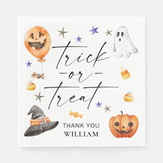 Trick oder Treat Halloween Serviette (Vorderseite)