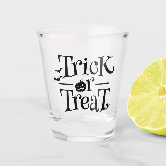 Trick oder Treat Halloween-Showglas Schnapsglas (Vorderseite)