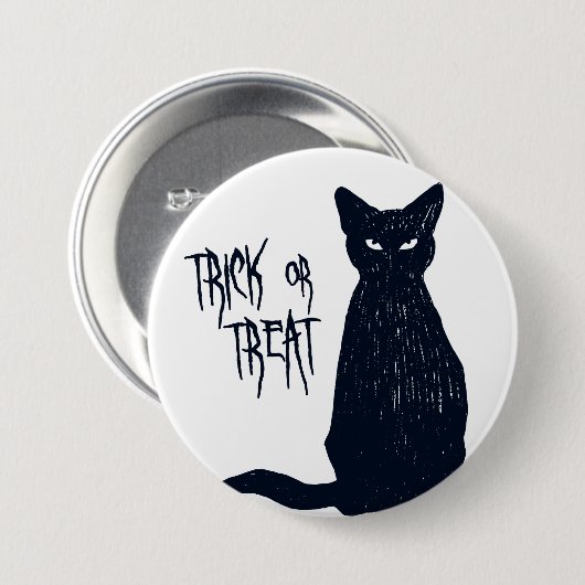 Trick oder Treat - Halloween-Silhouette der Schwar Button (Vorne & Hinten)