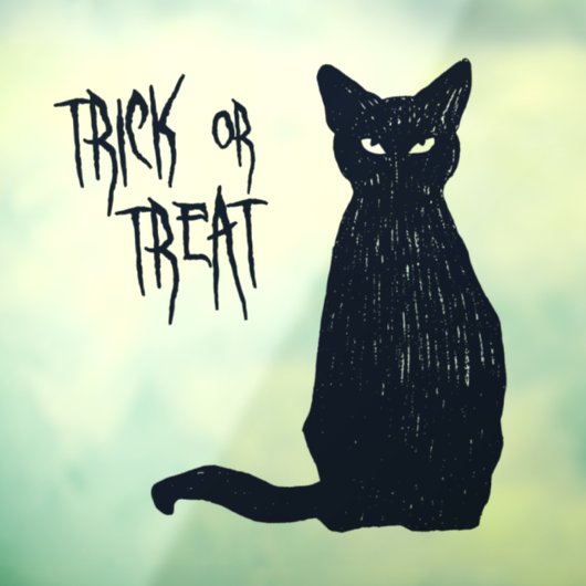 Trick oder Treat - Halloween-Silhouette der Schwar Fensteraufkleber (Blatt 3)