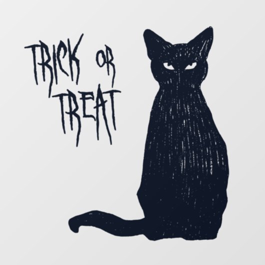 Trick oder Treat - Halloween-Silhouette der Schwar Fensteraufkleber (Blatt)