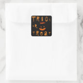 Trick oder Treat Halloween Skull Quadratischer Aufkleber (Tasche)