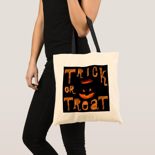 Trick oder Treat Halloween Skull Tragetasche (Vorderseite (Produkt))